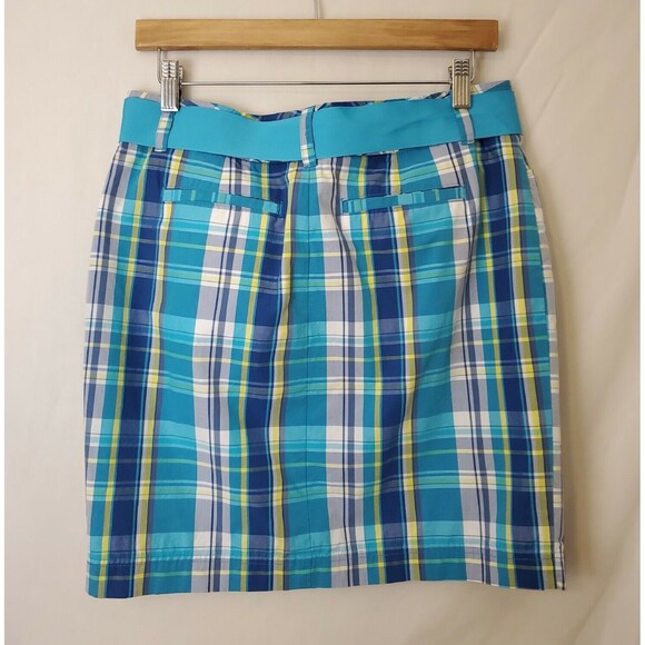 Chaps Plaid Skirt Womens Size 6 Pencil Straight Turquoise - Picture 3 of 5